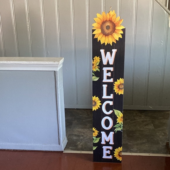 NWT- 48” Vertical Wooden Sunflower 🌻 Glittered WELCOME Fall Decor Sign - Picture 11 of 17